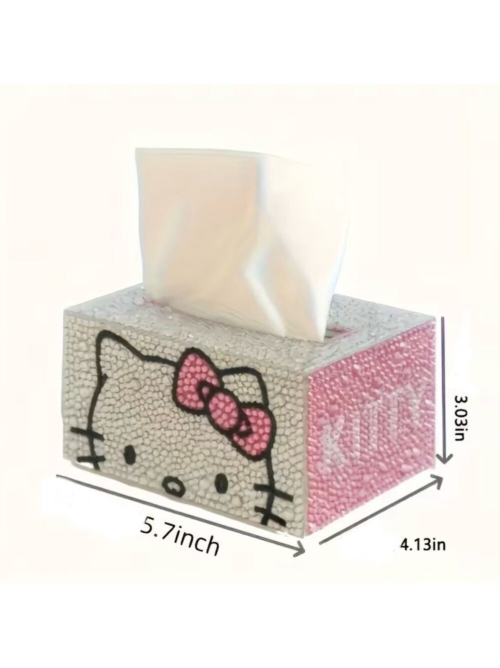 Hello Kitty Rhinestone Painting Tissue Box Kit - Picture 3 of 3